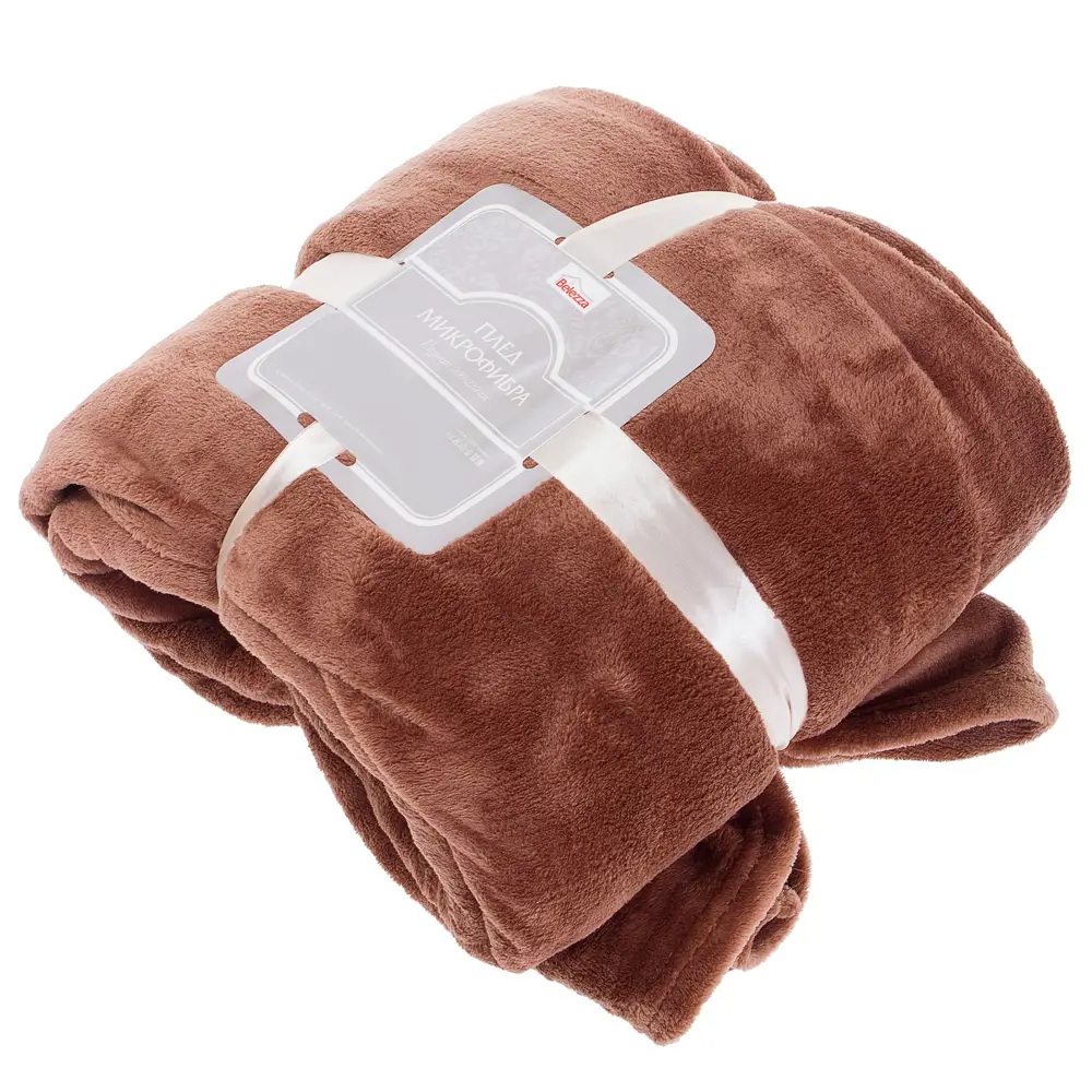 Плед «Prestige» 200х220 см микрофибра цвет коричневый BELEZZA STLM-2034830 - Вид №2