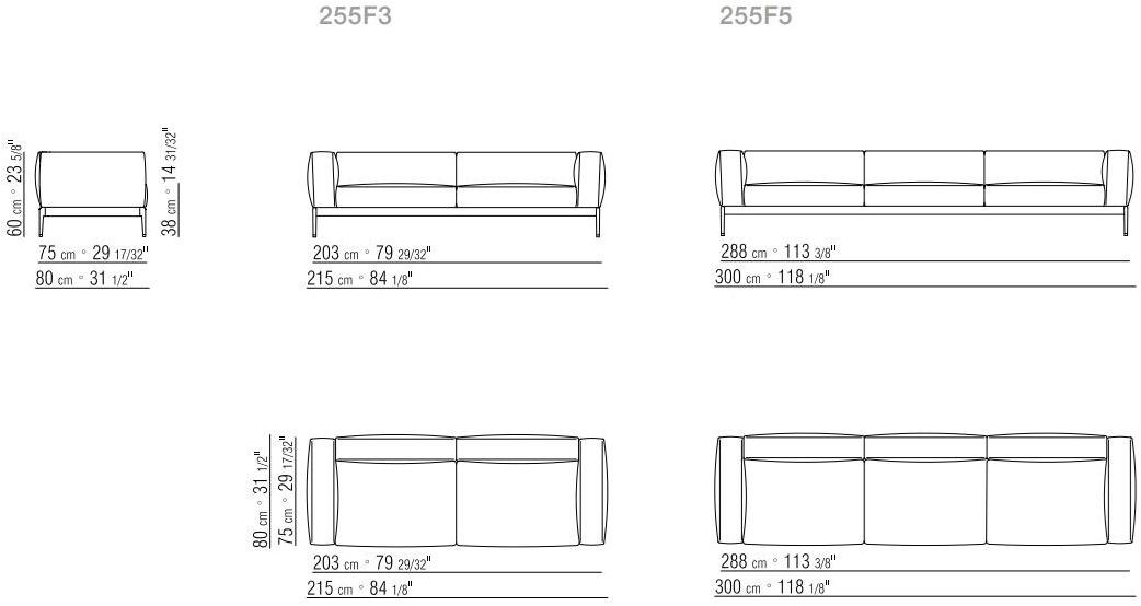 Flexform 3-х местный тканевый диван со съемным чехлом Romeo sun-id-1464918 - Вид №6