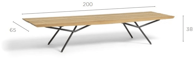 MANUTTI Скамья в ироко без спинки San sun-id-1445757 - Вид №3