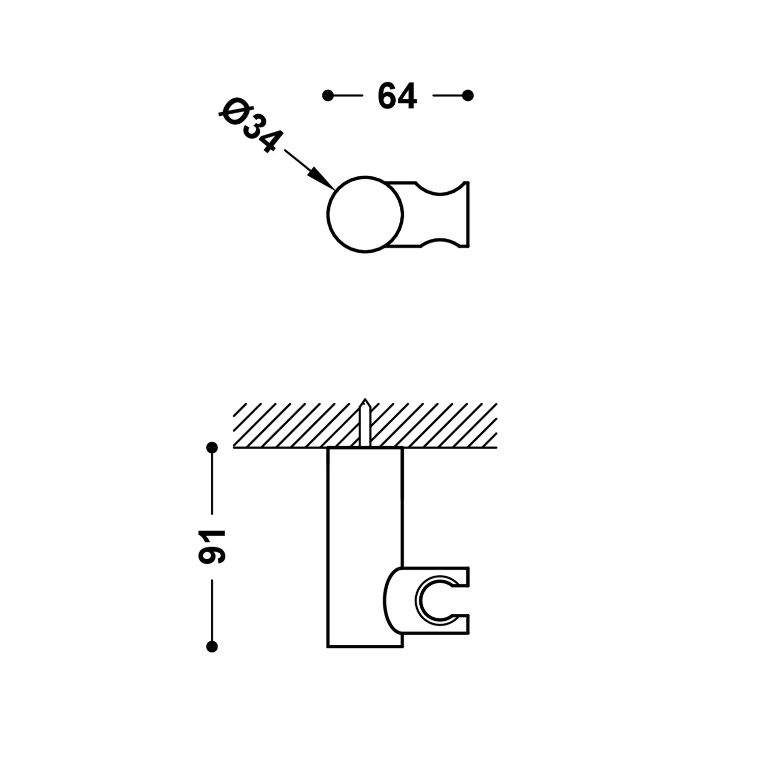 Регулируемая подставка для ручного душа-06183901OM TRES Showers - Вид №1