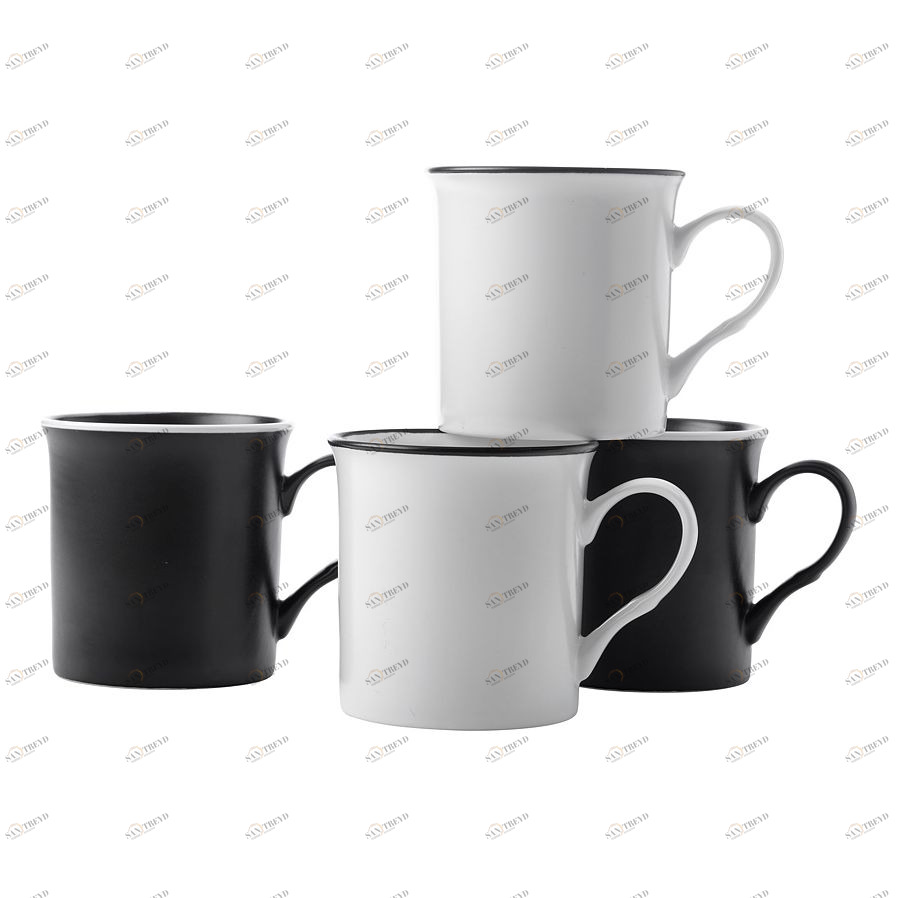 Кружки фарфоровые 4 шт бело-черные "Манхэттен" MAXWELL & WILLIAMS НАБОРЫ КРУЖЕК 00-3946541 Белый;черный 