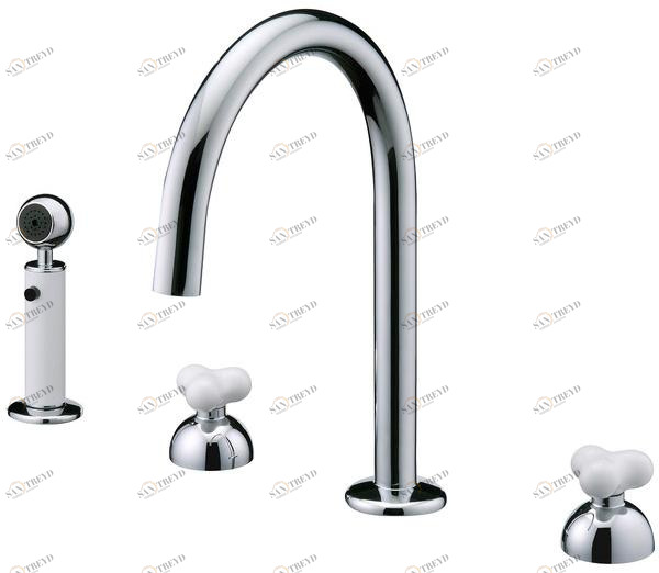 JUSTIME Смеситель для кухни из хромированной латуни с вытяжным душем Story sun-id-1486025