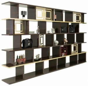 Tonino Lamborghini Casa Открытый двухсторонний книжный шкаф из лакированного дерева Long beach lux