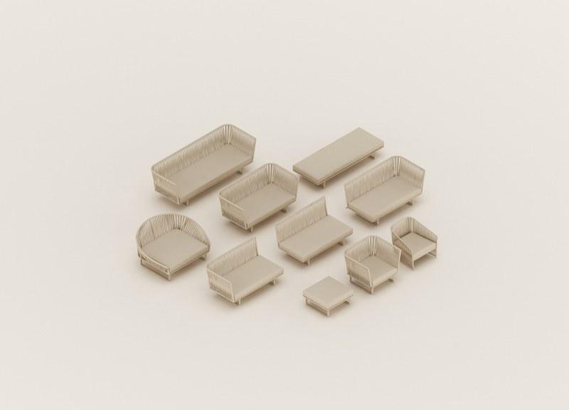 Kettal Садовый диван из модульной ткани Bitta #70530/70535 - Вид №3