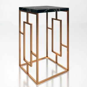 Кофейный столик квадратный с мраморным топом и основанием латунь 40 см "Гиллеспи" АЛЕТАН  350929 Золото;черный