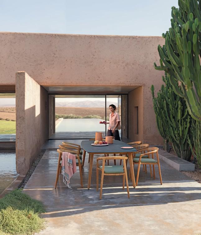 MNST972 Обеденный стол teak ⌀148см Manutti Torsa - Вид №14