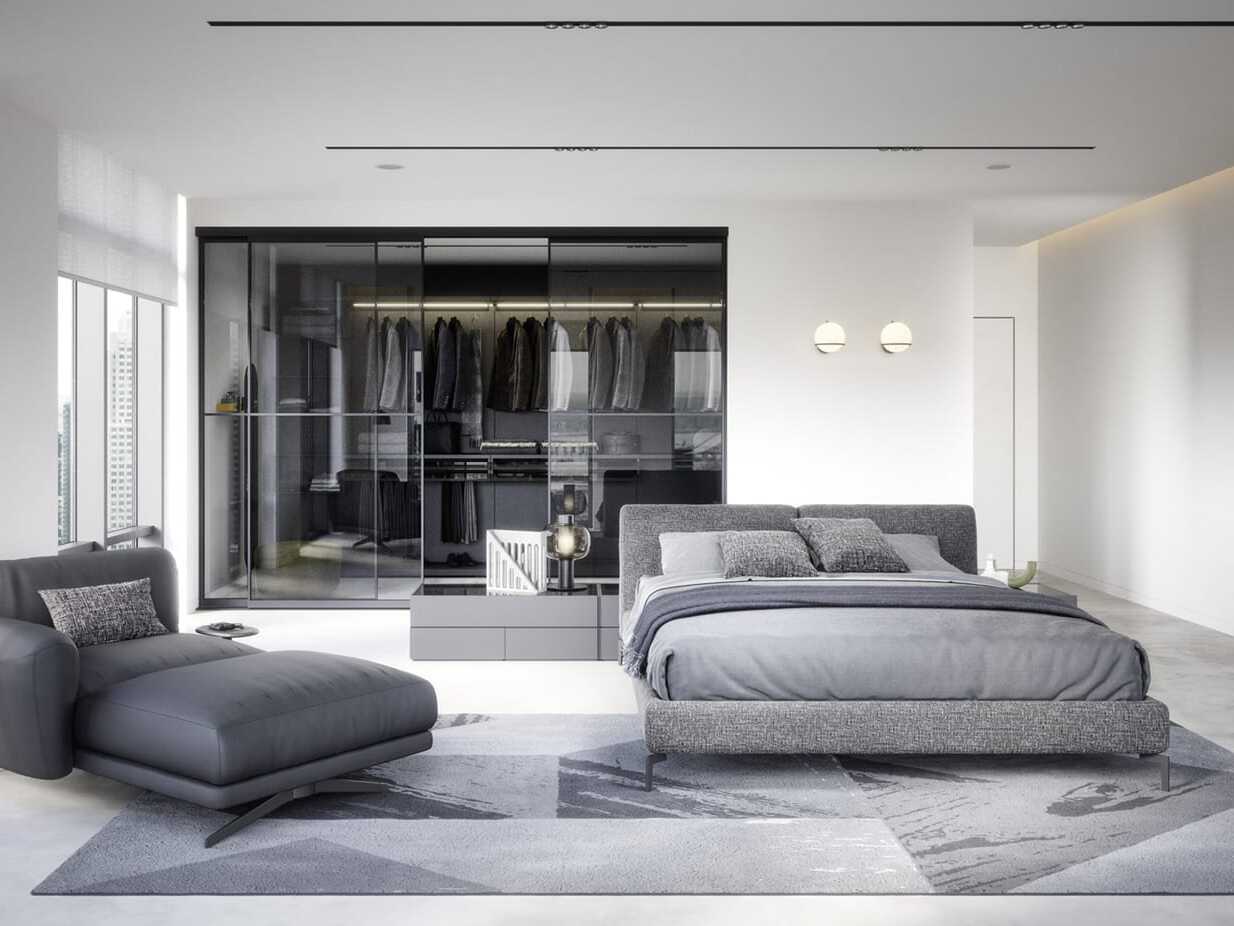 Двуспальная кровать с мягкой тканью Novamobili Night ARCH-00025750 - Вид №1