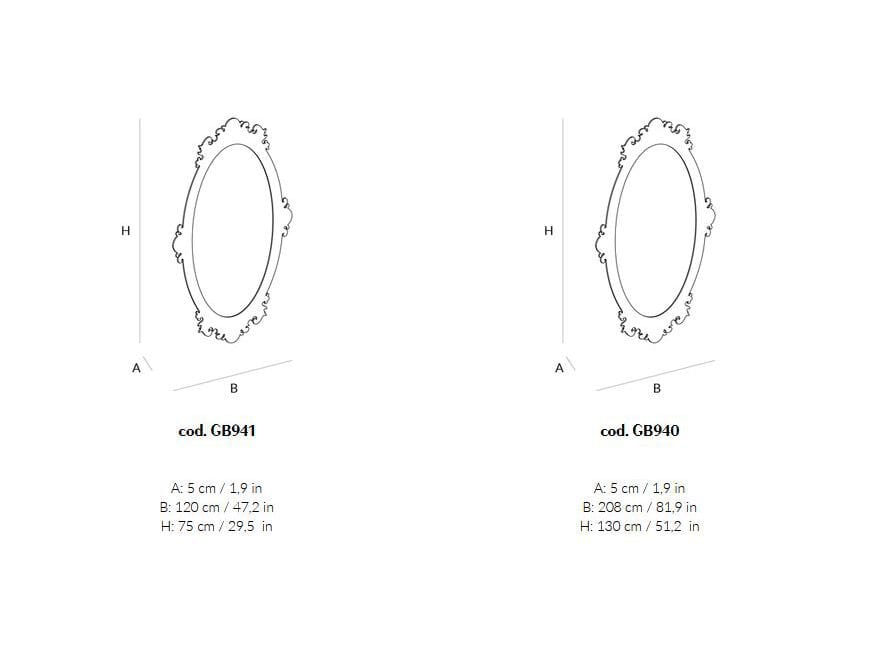 Овальное зеркало с рамой стены Lando LA BELLE ARCH-00113625 - Вид №2