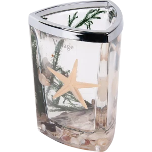 Стакан для зубных щёток Vidage «Морская звезда» пластик цвет белый/зелёный