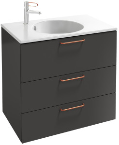 EB2532-R7-N14 Тумба под столешницу 80 см, 3 ящика, бронзовая ручка JACOB DELAFON ODÉON RIVE GAUCHE