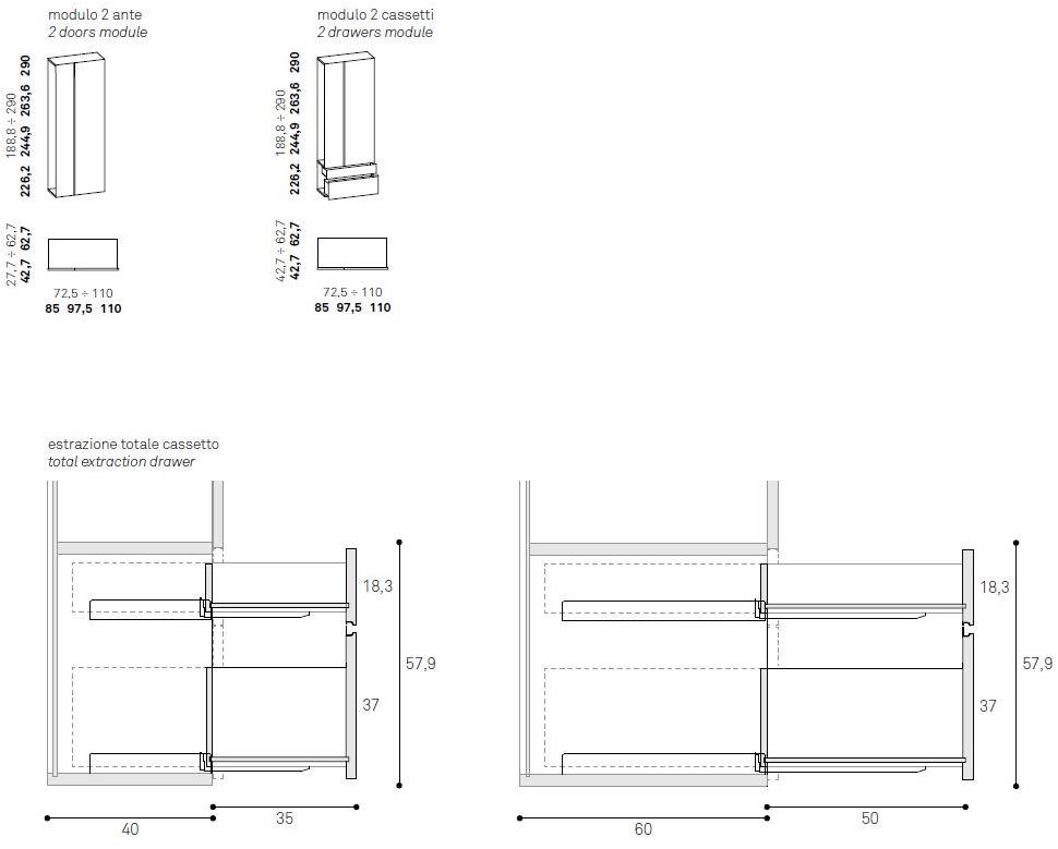 Caccaro Шкаф с дверцами и ящиками Grafik sun-id-1447851 - Вид №7