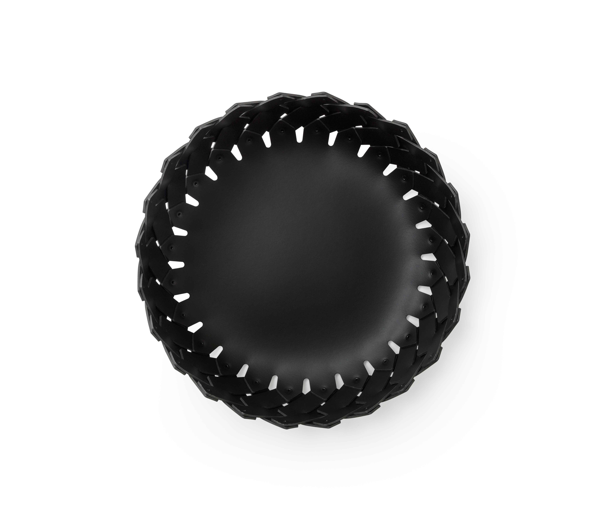 Короткая корзина Almeria - Ø 41XH13 см / регенерированная кожа_coffee Pinetti 00.1150.082.015 - Вид №2