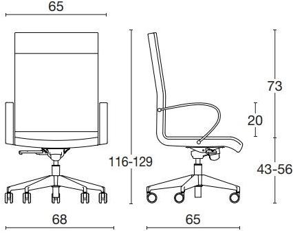 Diemme Кожаное кресло для руководителя с 5 спицами Venus sun-id-1421588 - Вид №5