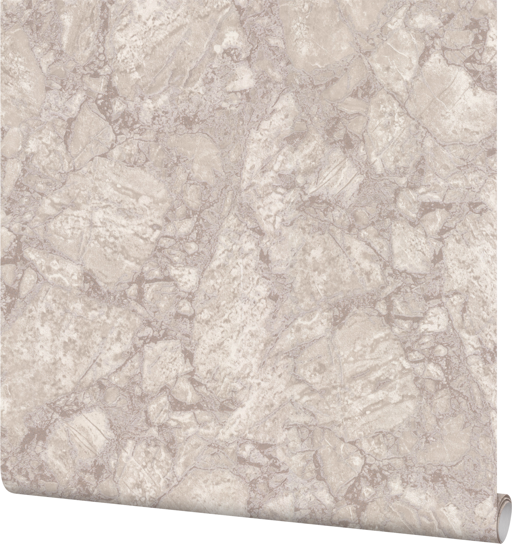 ПАЛИТРА Флизелиновые обои бежевые с каменной текстурой и блёстками 85947928