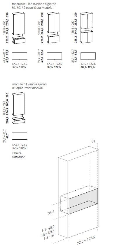 Шкаф с выдвижными ящиками и отсеками Caccaro сетка ARCH-00062317 - Вид №6