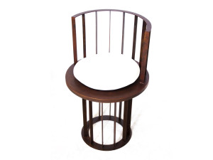 Высокий стул из стали Corten™ с мягким сиденьем