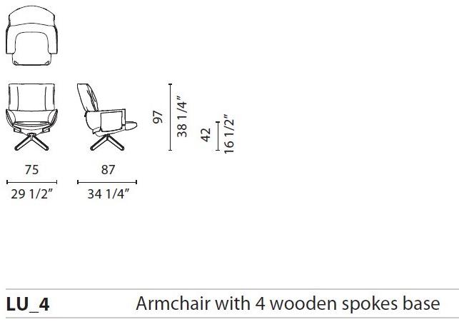 Cappellini Кресло со съемным чехлом на деревянной основе Lud’o lounge sun-id-1487184 - Вид №8