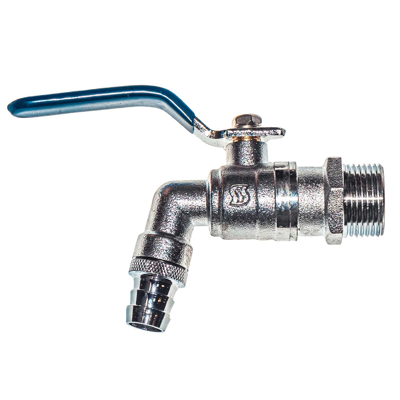 100102 Кран шаровой водоразборный, со штуцером 3/4" ручка, латунь LAB.Space  - Вид №2