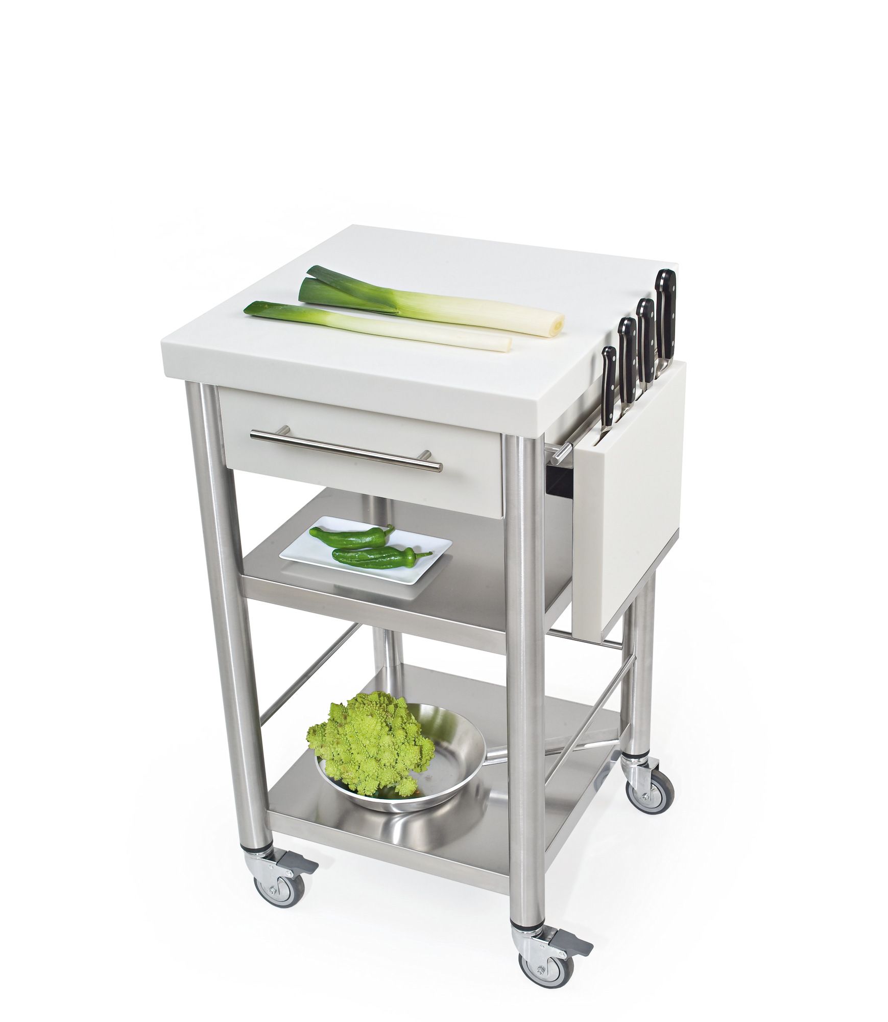 Отдельно стоящий кухонный модуль из нержавеющей стали с ручками JOKODOMUS Auxilium ARCH-00080570