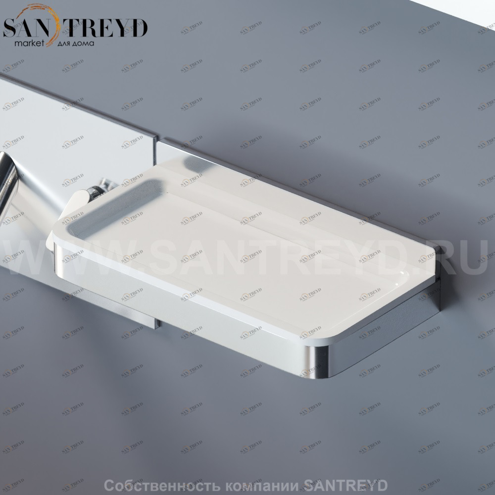 EVOLUZIONE Полка белая в хромированном ободе AMEM852AZ Agape