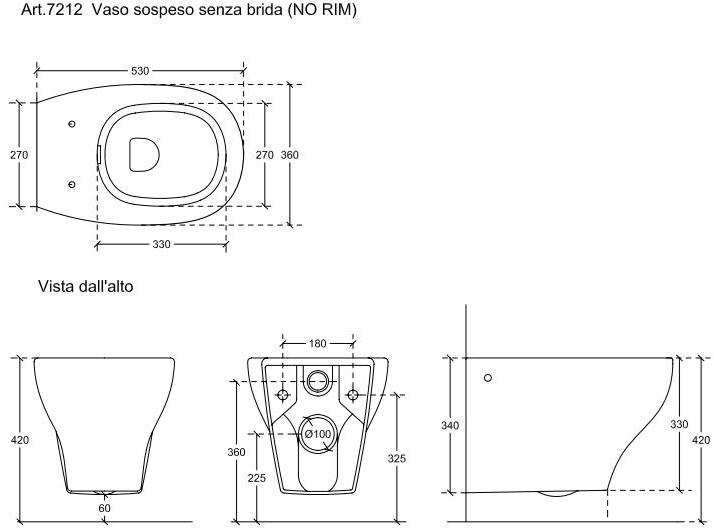7215-7212 Подвесной унитаз настенный Белый Galassia EDEN Италия - Вид №3