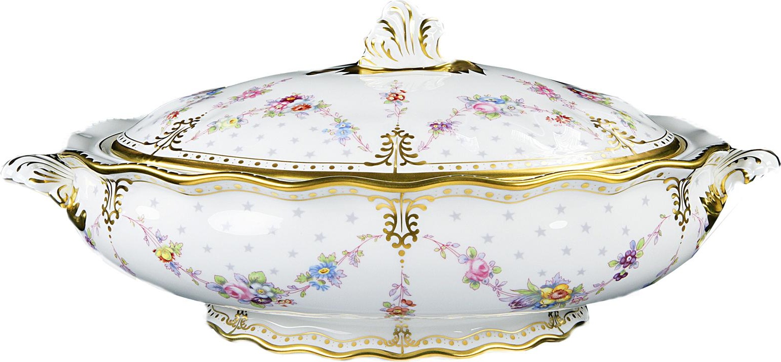 52742 Royal Crown Derby Блюдо для горячего с крышкой Royal Crown Derby "Роял Антуанетта" 2л Фарфор костяной 
