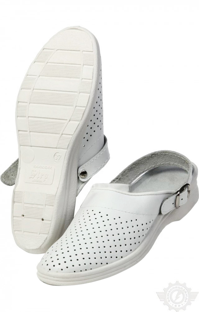 61815 Туфли Сабо женские белые  Медицинская обувь размер 40 Спецодежда 