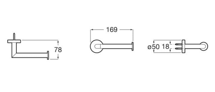 Металлический держатель рулона Roca Compas ARCH-00057321 - Вид №2