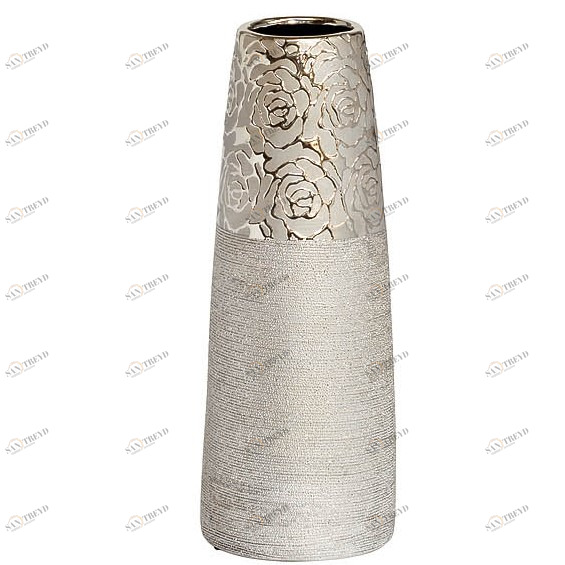 Ваза керамическая белая конус 30 см GARDA DECOR - 135290 Белый 