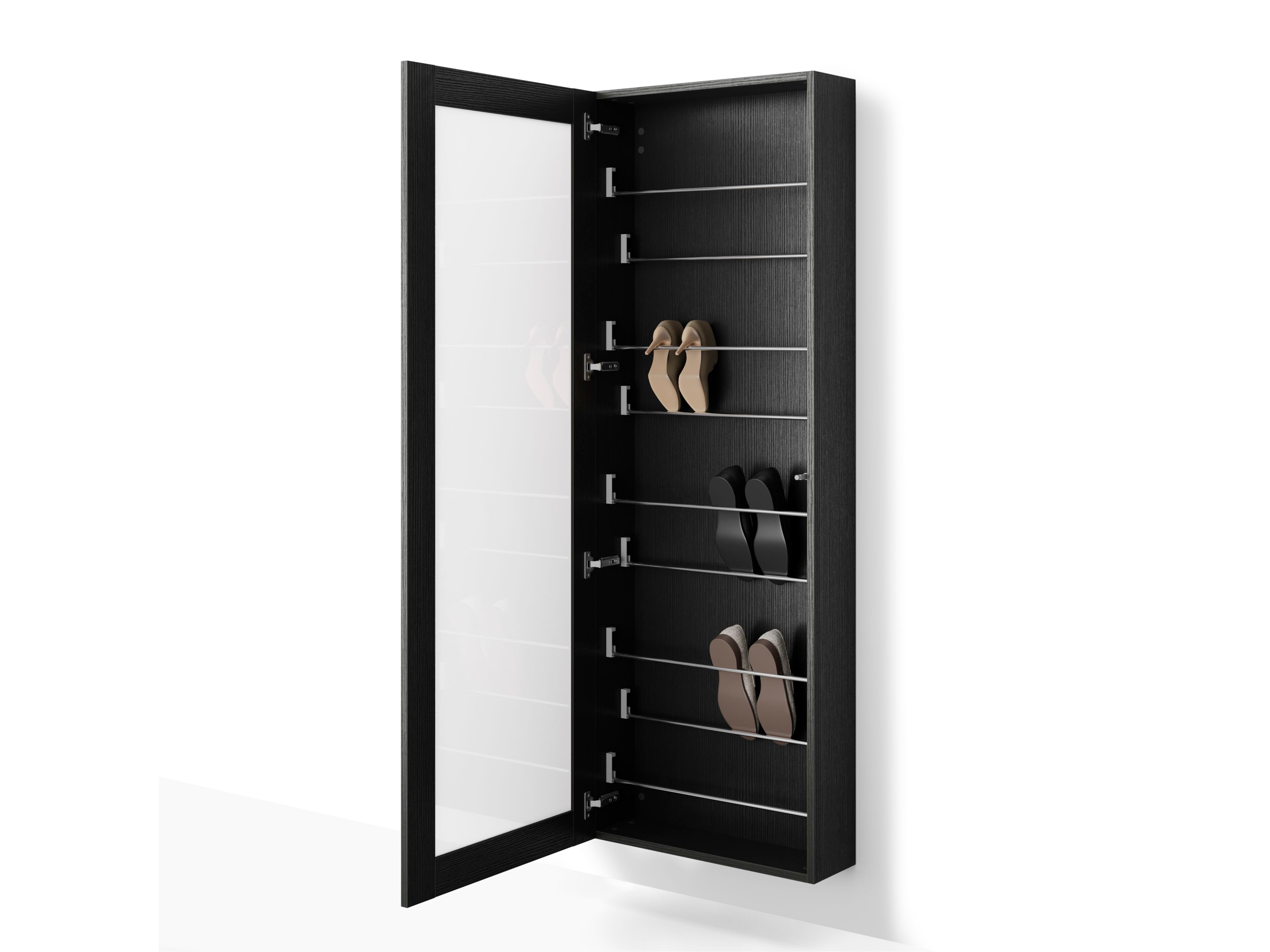 Подвесной шкаф для обуви из черного ясеня Mobili Fiver Rachele ARCH-00064321 - Вид №2