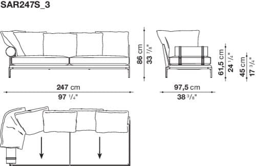 Угловой диван из ткани B&B Italia Атолл ARCH-00091854 - Вид №50