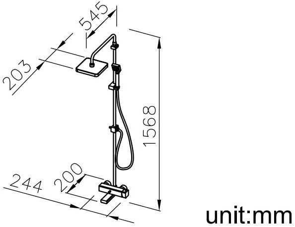 JUSTIME Настенная душевая стойка из хромированной латуни с ручным душем Mark ii sun-id-1470967 - Вид №2