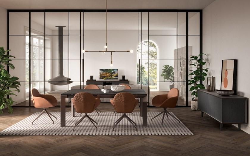 Ozzio Italia Раздвижной стол из алюминия и стекла  T200  - Вид №1