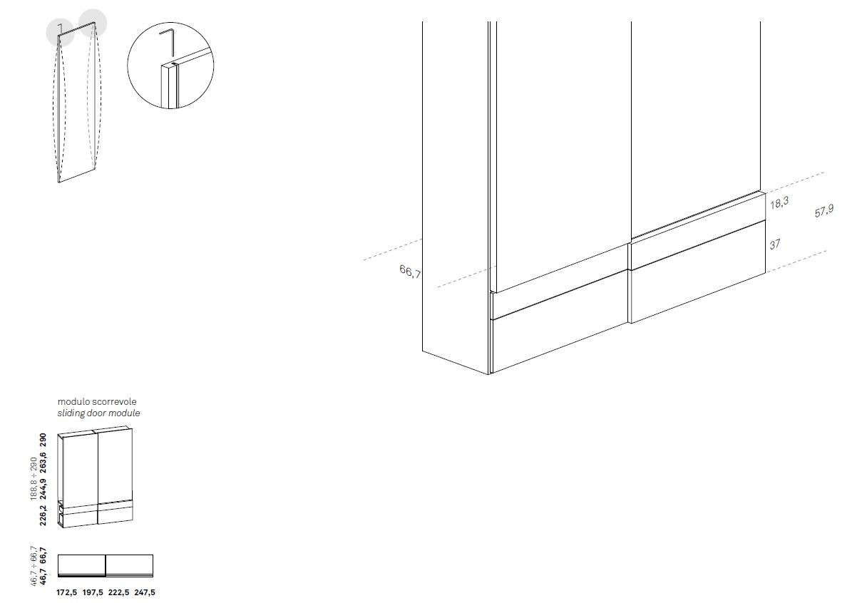 Шкаф с раздвижными дверями Caccaro Grafik ARCH-00104944 - Вид №5