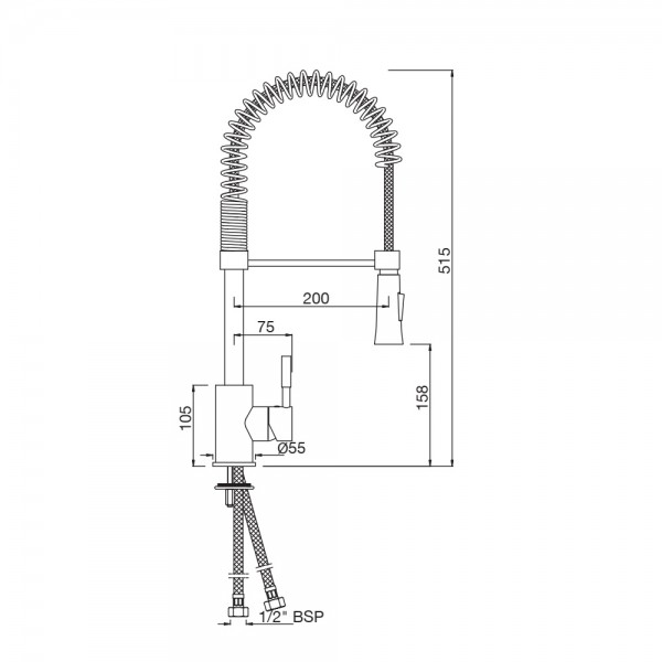AKF-CHR-77157B Смеситель для кухни однорычажный Artize  Хром  - Вид №1