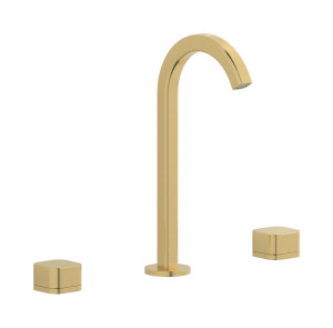 Смеситель для раковины на 3 отверстия с коротким изливом в комплекте с донным клапаном. WE ARE IB eo392os_1 Brushed Gold Elio