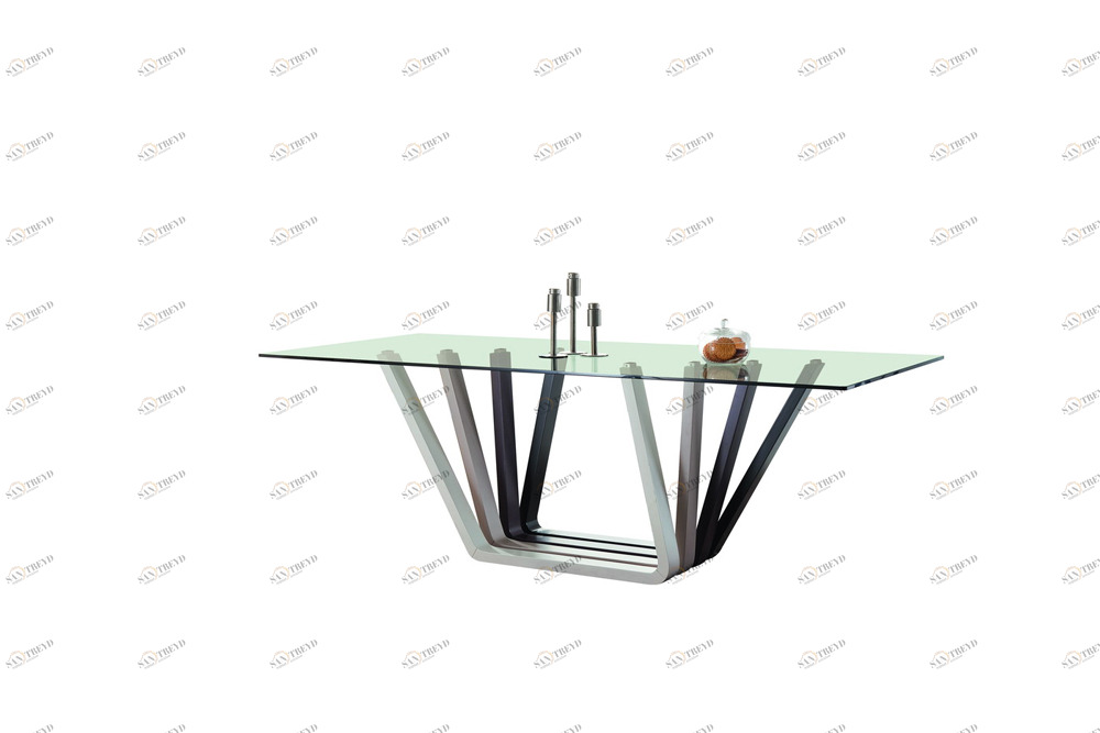 Обеденный стол стеклянный на металлическом основании 180 см Giardino ESF FASHION 044036 Прозрачный;серый