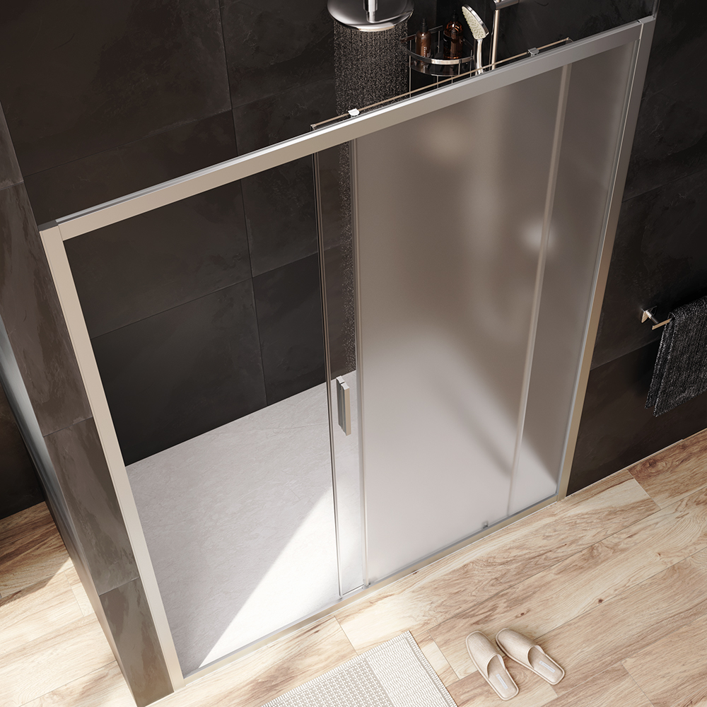 W90G-150-1-195MM Solo Дверь душевая 150х195 стекло матовое профиль матовый хром AM.PM Gem - Вид №1