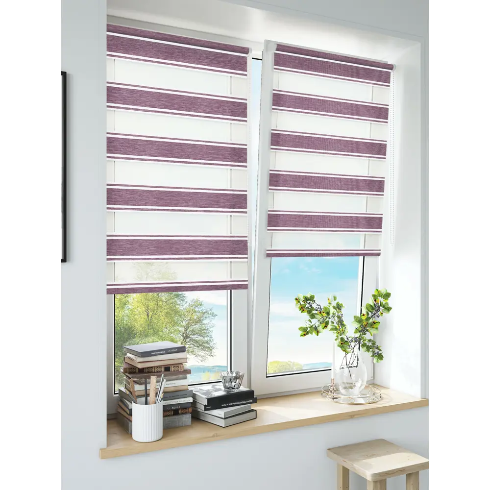 Штора рулонная день-ночь Дэли 60x160 см сиреневая MIAMOZA STLM-2015999 - Вид №7