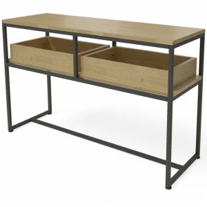 Консоль с ящиками темный дуб 120 см "Лофт" TC-1 dn MILLWOOD RAW 134442 Дуб сонома;бежевый