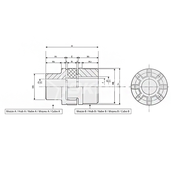 IS3696 Полумуфта под расточку SGAA024 ISKRA  - Вид №1