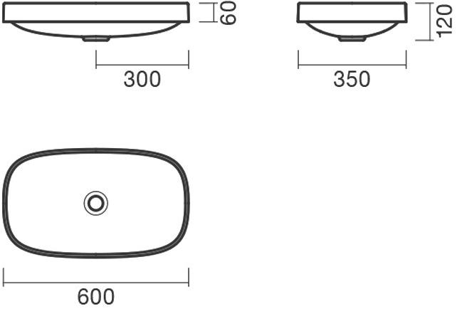Раковина встраиваемая 60 Sanitana BE YOU S10062050400000  - Вид №1