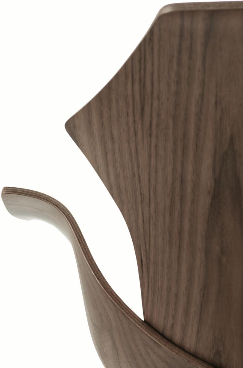 BassamFellows Деревянный стул с подлокотниками Petal Cb-290 - Вид №8