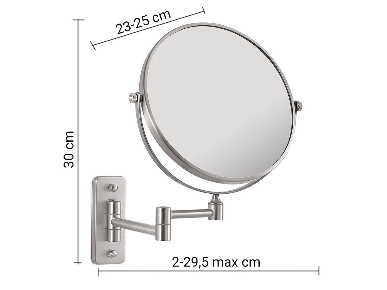 Настенное круглое увеличительное зеркало из нержавеющей стали GEDY GAIA ARCH-00044784 - Вид №4