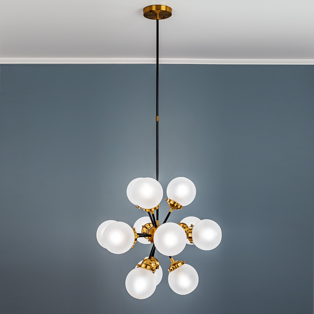 Люстра подвесная со стеклянными плафонами бронзовая Frezia Light 116023 FREZIA LIGHT ДИЗАЙНЕРСКИЕ 00-3953607 Белый;бронза  - Вид №1