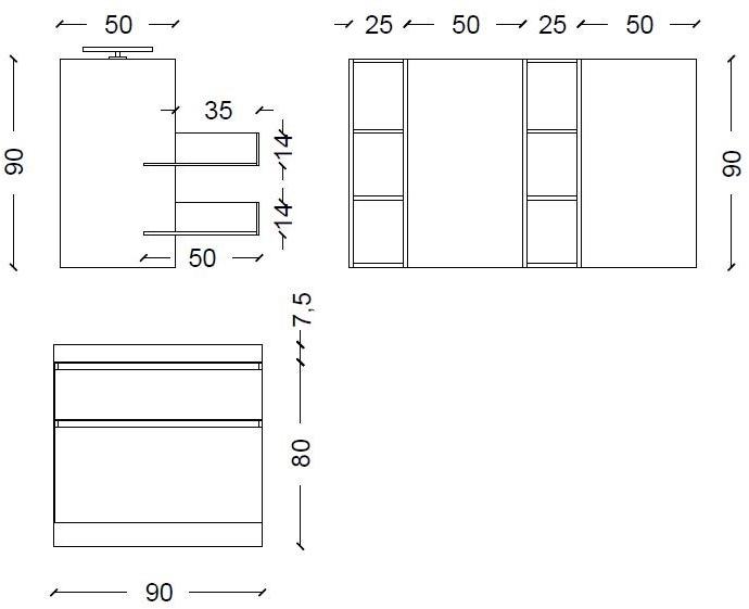 Mobiltesino Напольная тумба под умывальник из ламината с ящиками Cromo sun-id-1451916 - Вид №4