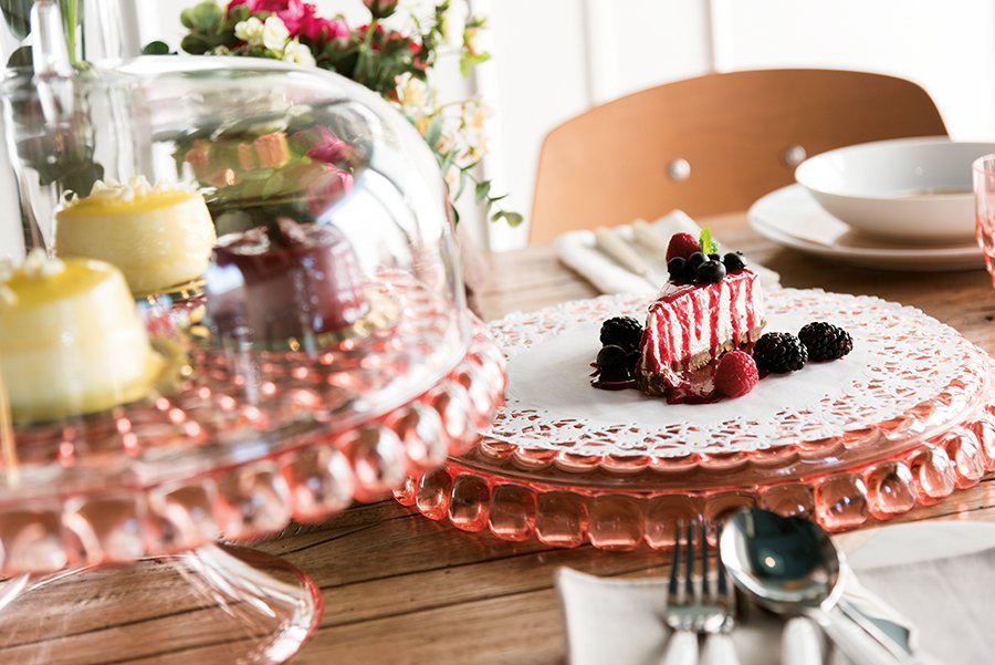 Тортовница круглая 30 см коралловая Tiffany S GUZZINI  00-3870220 Красный  - Вид №3