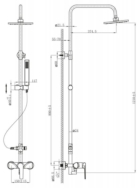 Душевая колонна BelBagno LOREN LOR-DOC-CRM  - Вид №1