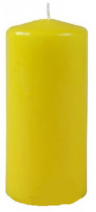 079804 Свеча пеньковая 8 х 20 см 813 г желтая Омский Свечной
