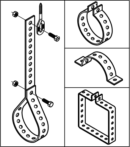 0831017 Монтажный элемент BIS Перфолента оцинкованная монтаж обычных и вентиляционных труб WALRAVEN  - Вид №2